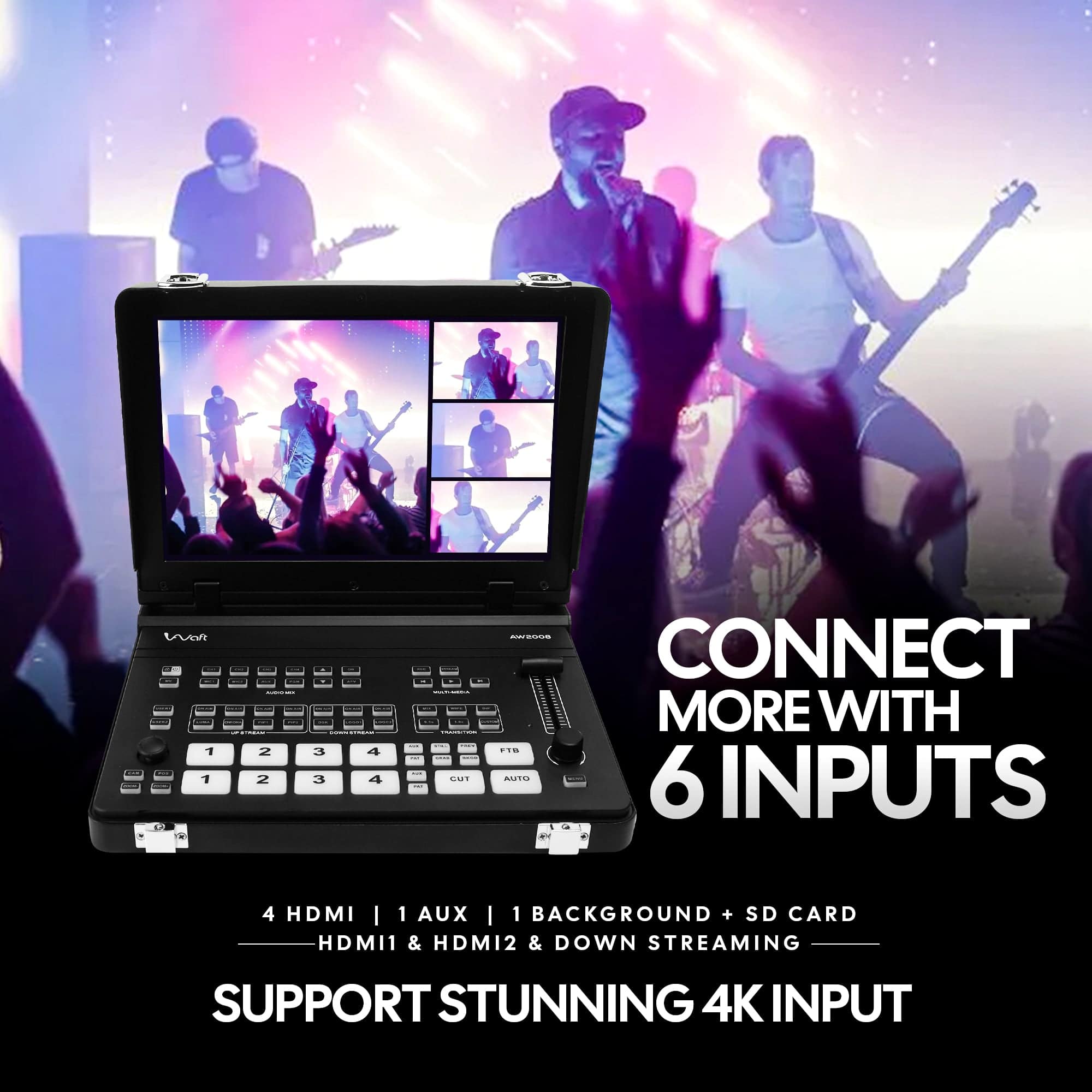 aiwaft video mixer 6 inputs