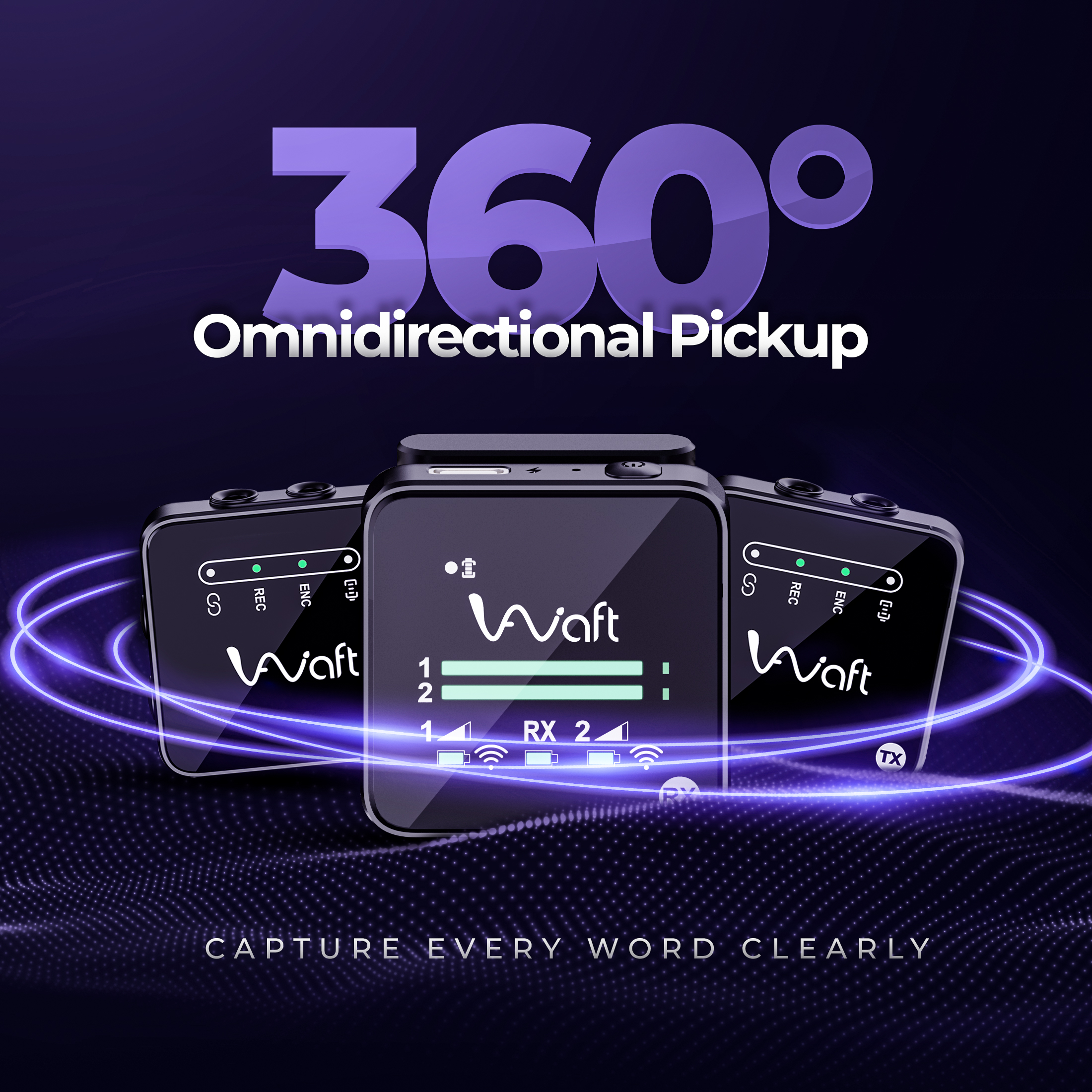 aiwaft wave wireless microphone 360 omnidirectional pickup